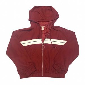 Burgundy Hoodie Windbreaker